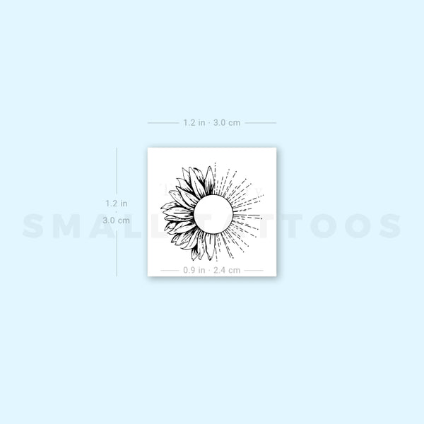 Sunflower Sun Temporary Tattoo (Set of 3)