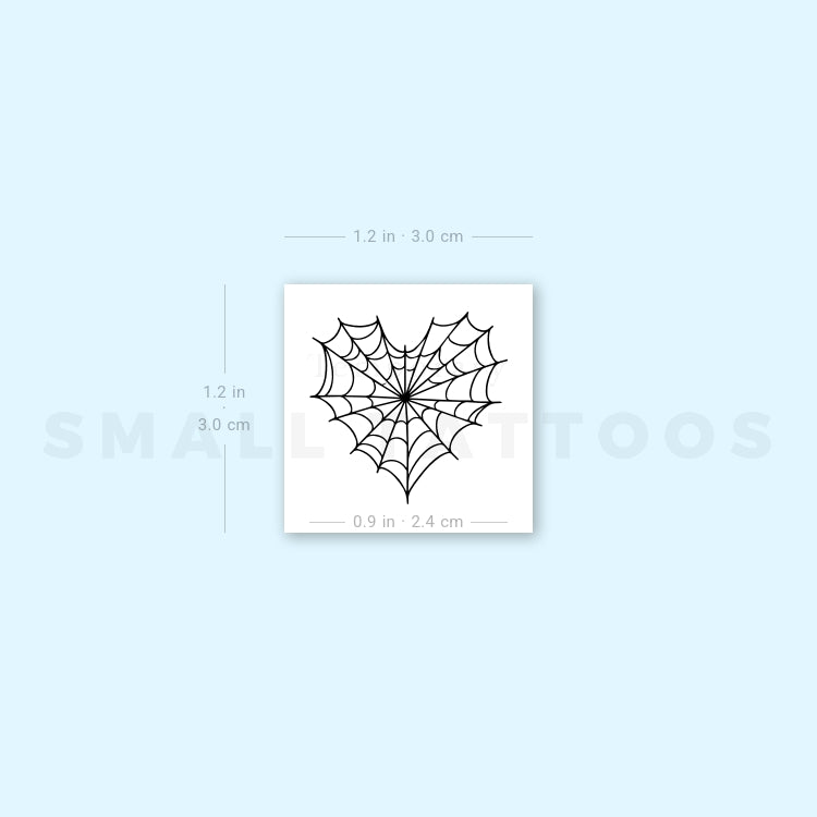 Heart Shaped Spiderweb Temporary Tattoo (Set of 3)
