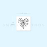Heart Shaped Spiderweb Temporary Tattoo (Set of 3)