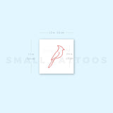 Continuous Line Cardinal Temporary Tattoo (Set of 3)