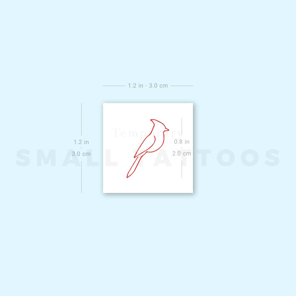 Continuous Line Cardinal Temporary Tattoo (Set of 3)