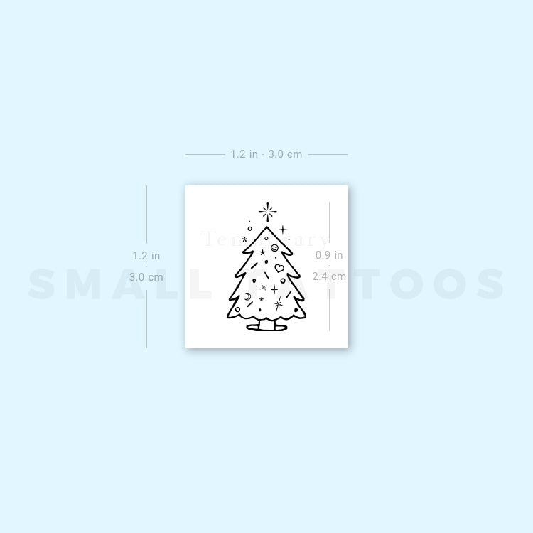 Christmas Tree Temporary Tattoo (Set of 3)