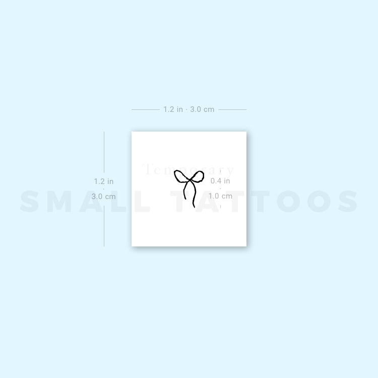 Tiny Black Bow Temporary Tattoo (Set of 3)