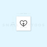 Cross Inside Heart Temporary Tattoo (Set of 3)