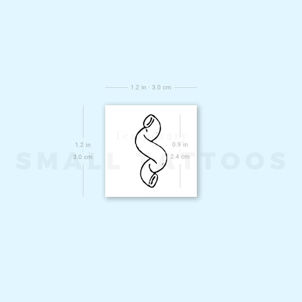 Cavatappi Pasta Temporary Tattoo (Set of 3)