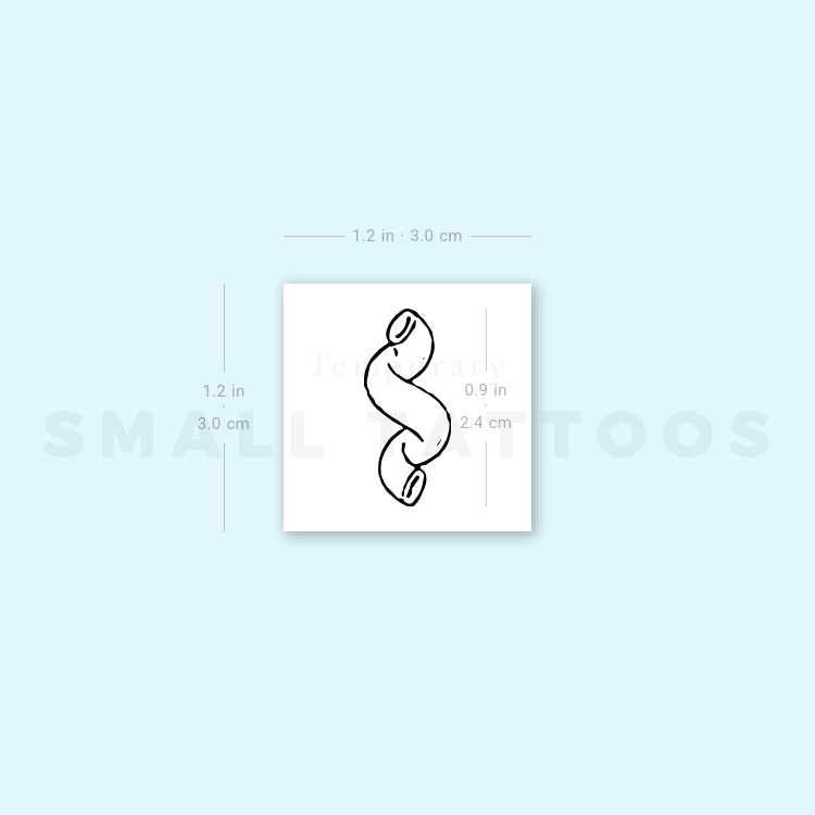 Cavatappi Pasta Temporary Tattoo (Set of 3)