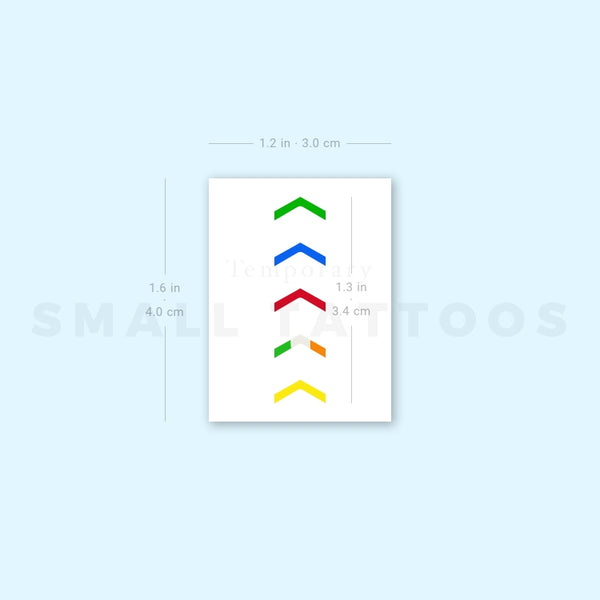 One Direction Mic Color Arrows Temporary Tattoo (Set of 3)