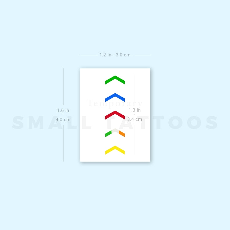 One Direction Mic Color Arrows Temporary Tattoo (Set of 3)