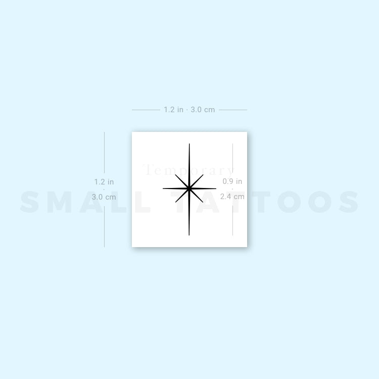 Small North Star Temporary Tattoo (Set of 3)
