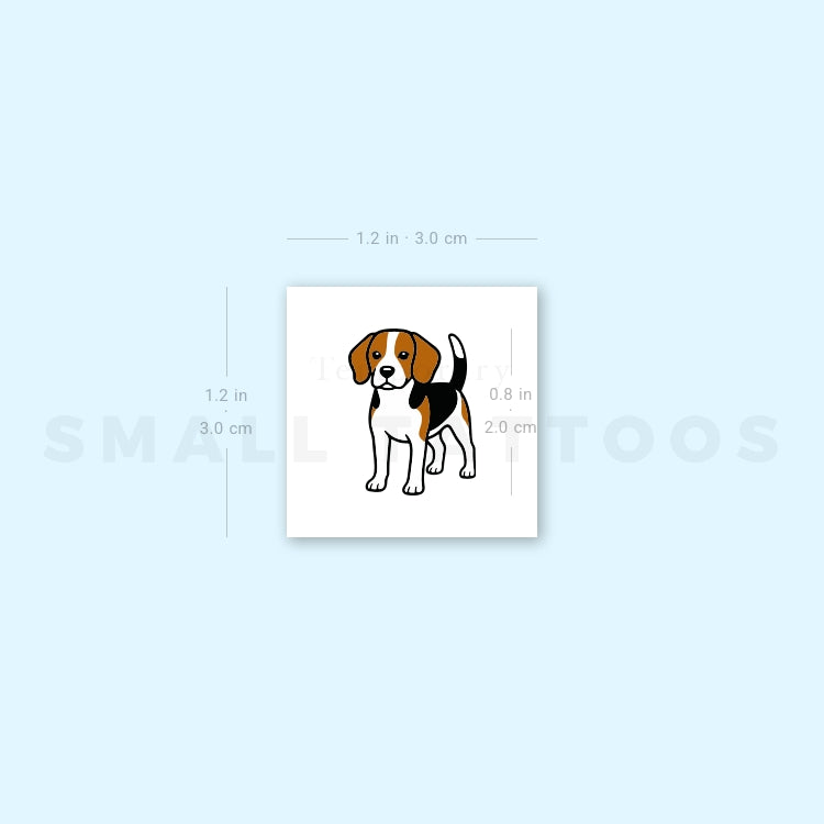 Beagle Temporary Tattoo (Set of 3)
