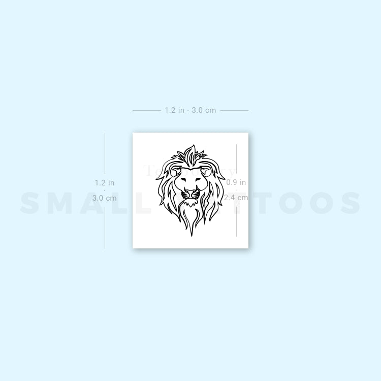 Lion Portrait Temporary Tattoo (Set of 3)