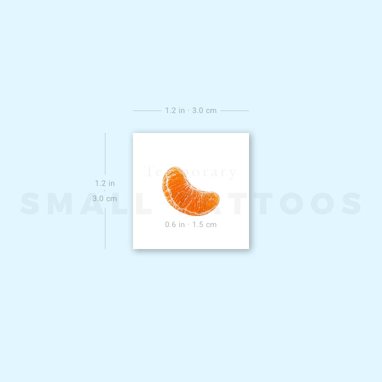 Tangerine Segment Temporary Tattoo (Set of 3)