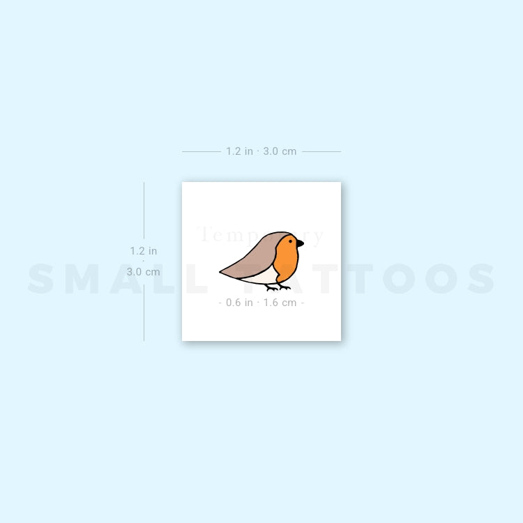 Little Robin Bird Temporary Tattoo (Set of 3)