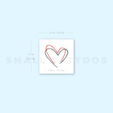 Red And Black Heart Temporary Tattoo (Set of 3)