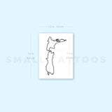 New Zealand Map Outline Temporary Tattoo (Set of 3)