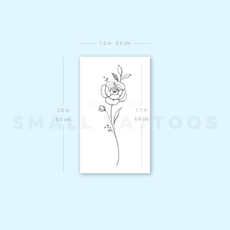 Peony By Stefano Mazza Temporary Tattoo (Set of 3)