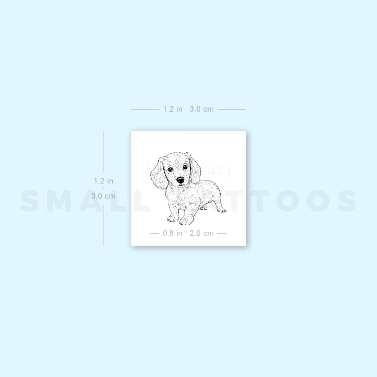 Wiener Puppy Temporary Tattoo (Set of 3)