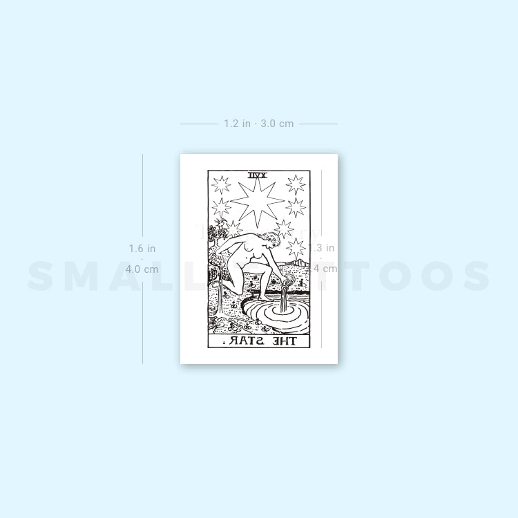 Small The Star Tarot Card Temporary Tattoo (Set of 3)