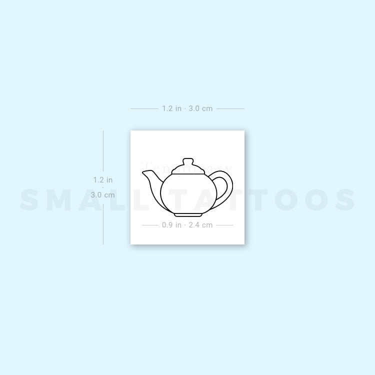 Fine Line Teapot Temporary Tattoo (Set of 3)