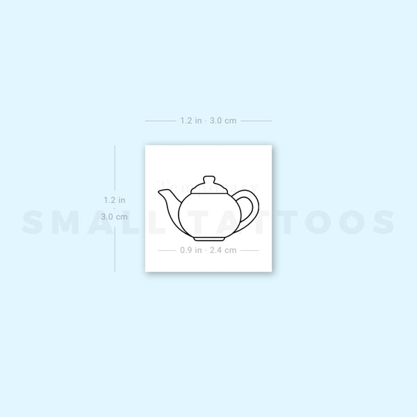 Fine Line Teapot Temporary Tattoo (Set of 3)