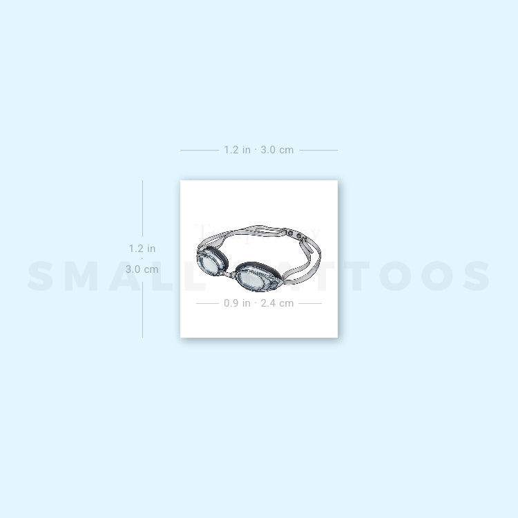 Swimming Goggles Temporary Tattoo (Set of 3)