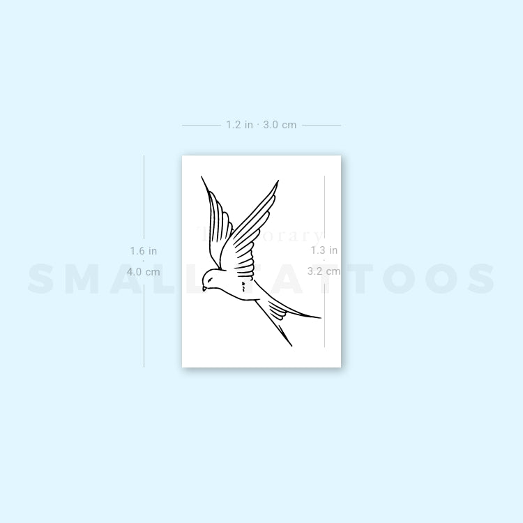 Swallow Temporary Tattoo By M3.Ink (Set of 3)