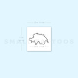 Map Of Switzerland Temporary Tattoo (Set of 3)