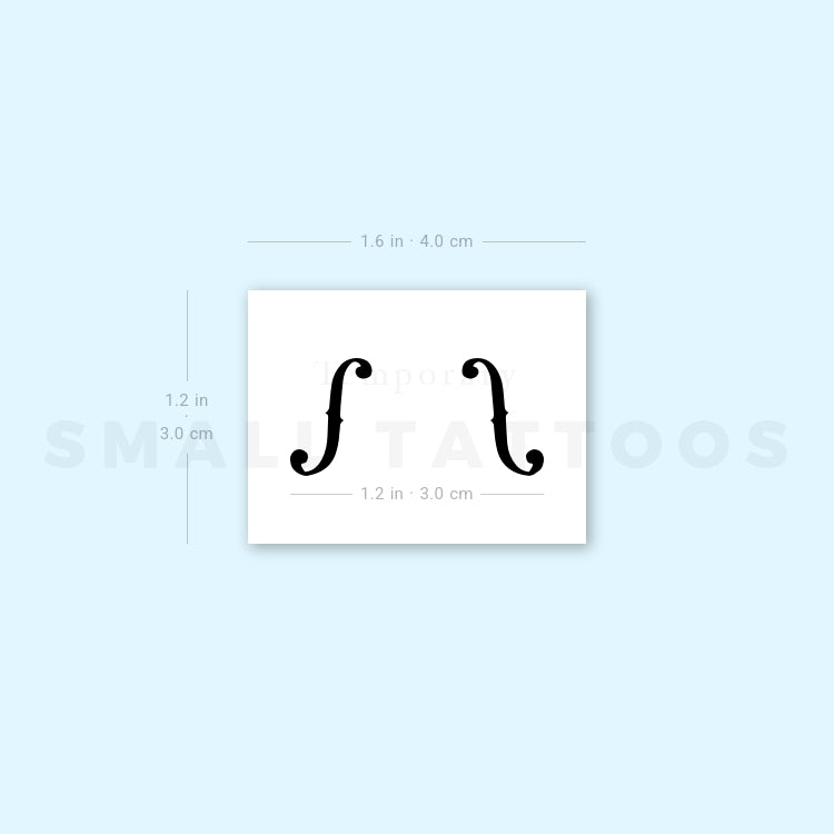 F-holes Temporary Tattoo (Set of 3)
