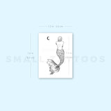 Mermaid And Moon Temporary Tattoo (Set of 3)