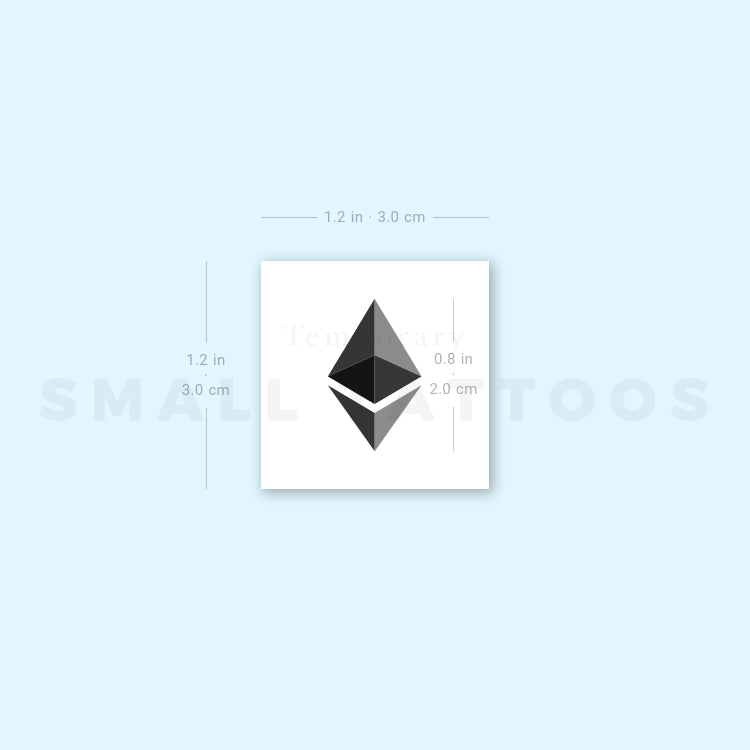 Ethereum Logo Temporary Tattoo (Set of 3)