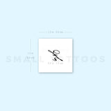 Letter Z Script Temporary Tattoo (Set of 3)