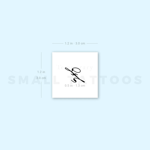 Letter Z Script Temporary Tattoo (Set of 3)