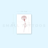 Red Carnation Temporary Tattoo (Set of 3)