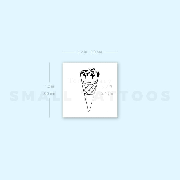 Ice Cream Cone Temporary Tattoo (Set of 3)