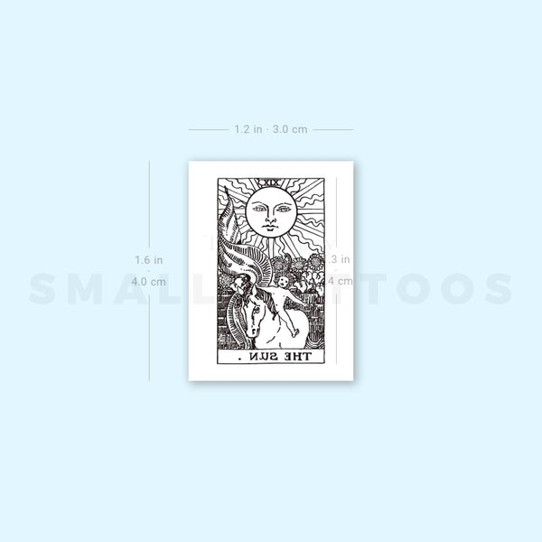 Small The Sun Tarot Card Temporary Tattoo (Set of 3)