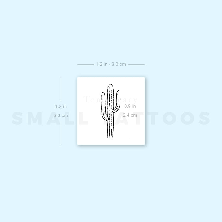 Saguaro Cactus Temporary Tattoo (Set of 3)