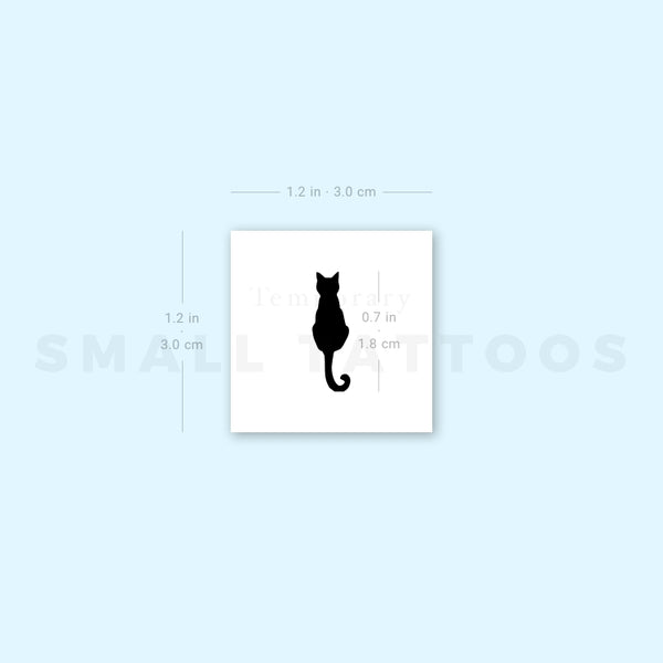 Small Black Cat Temporary Tattoo (Set of 3)