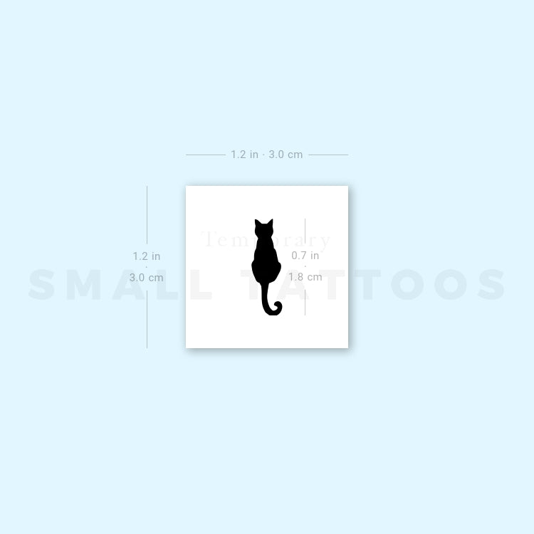 Small Black Cat Temporary Tattoo (Set of 3)