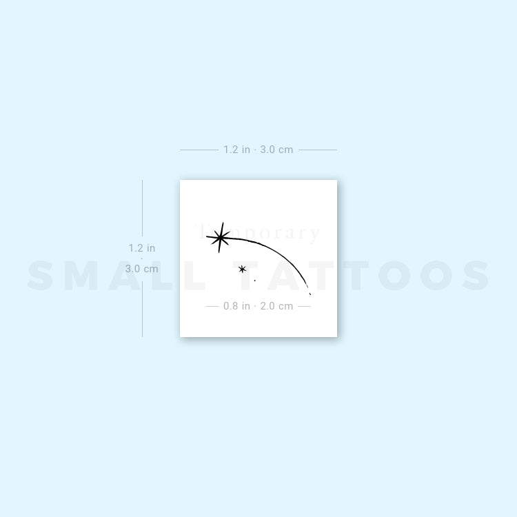 Tiny Shooting Star Temporary Tattoo (Set of 3) – Small Tattoos
