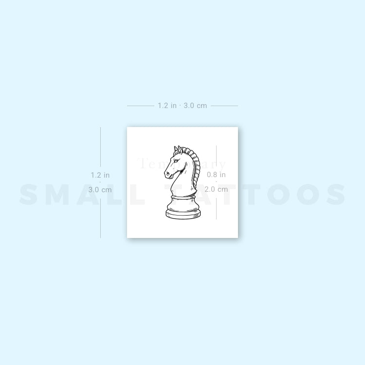 Chess Knight Temporary Tattoo (Set of 3)