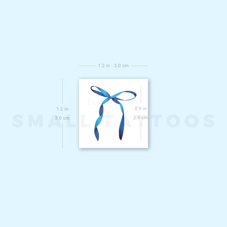 Blue Bow Temporary Tattoo (Set of 3)