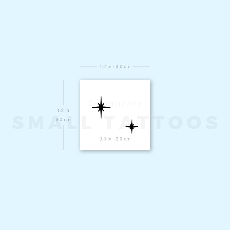 Small The Second Star To The Right Temporary Tattoo (Set of 3)