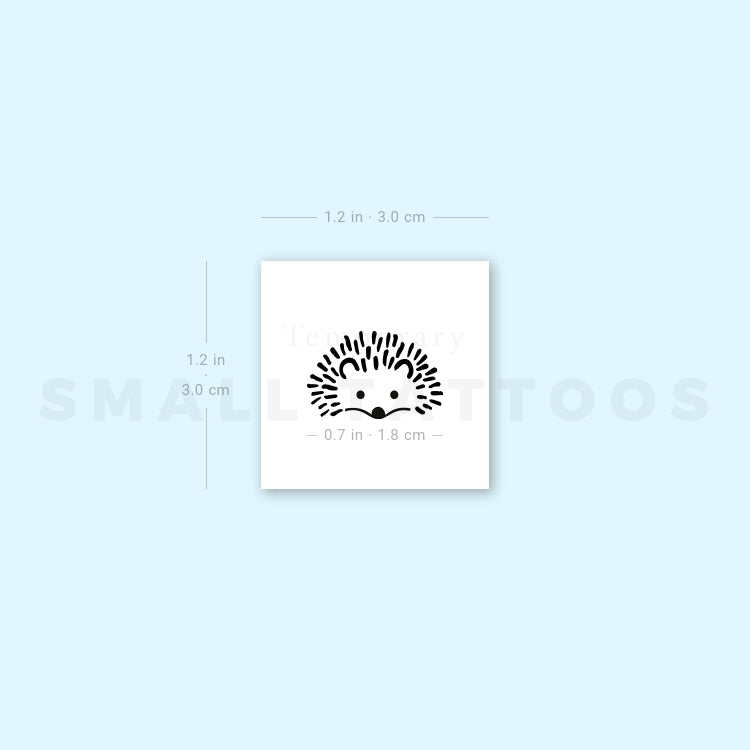 Hedgehog Face Temporary Tattoo (Set of 3)