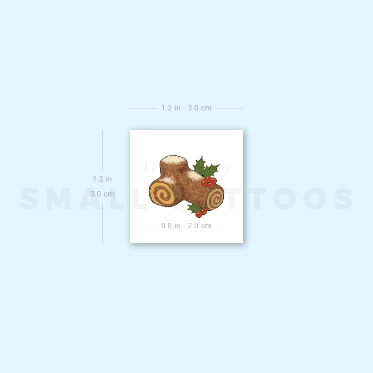 Yule Log Temporary Tattoo (Set of 3)