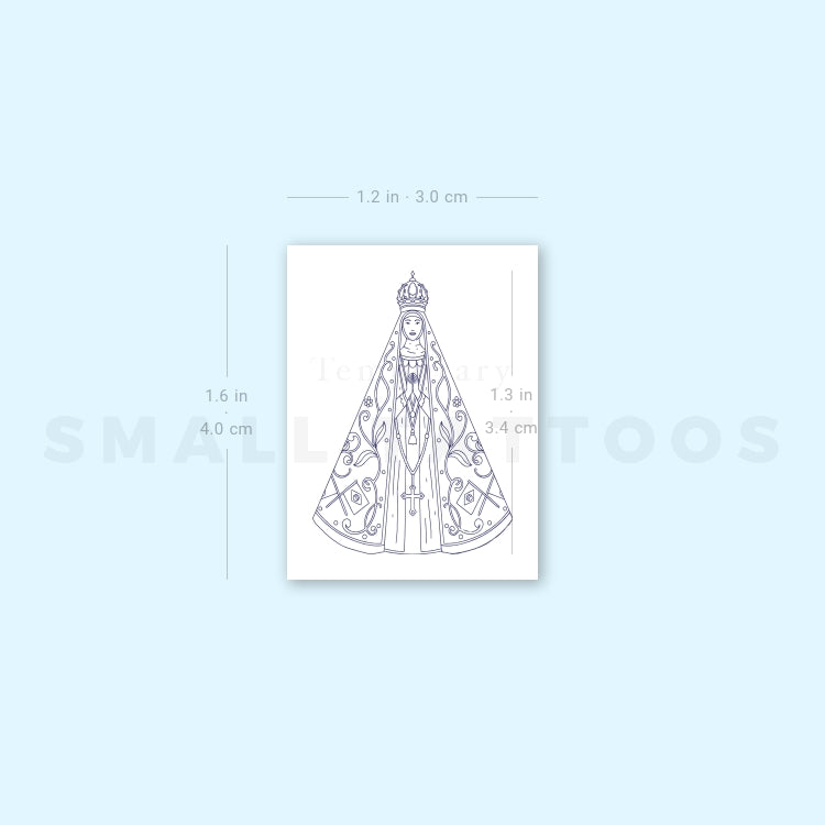 Tatuaje Temporal Nossa Senhora Aparecida (Conjunto de 3)
