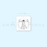 Small Vitruvian Man Temporary Tattoo (Set of 3)