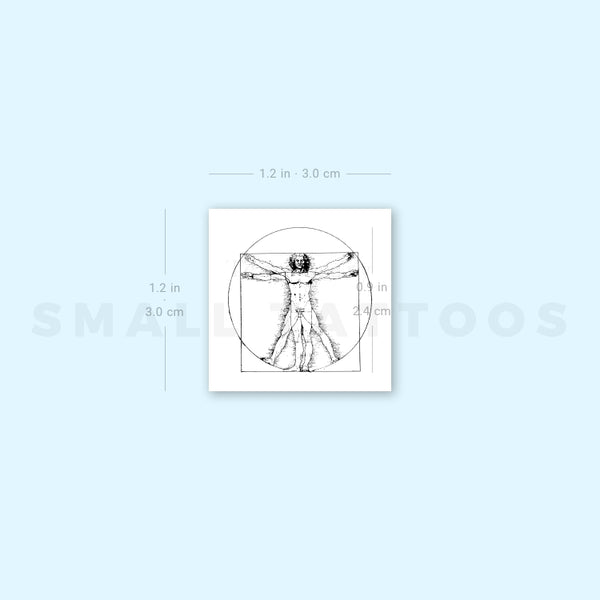 Small Vitruvian Man Temporary Tattoo (Set of 3)