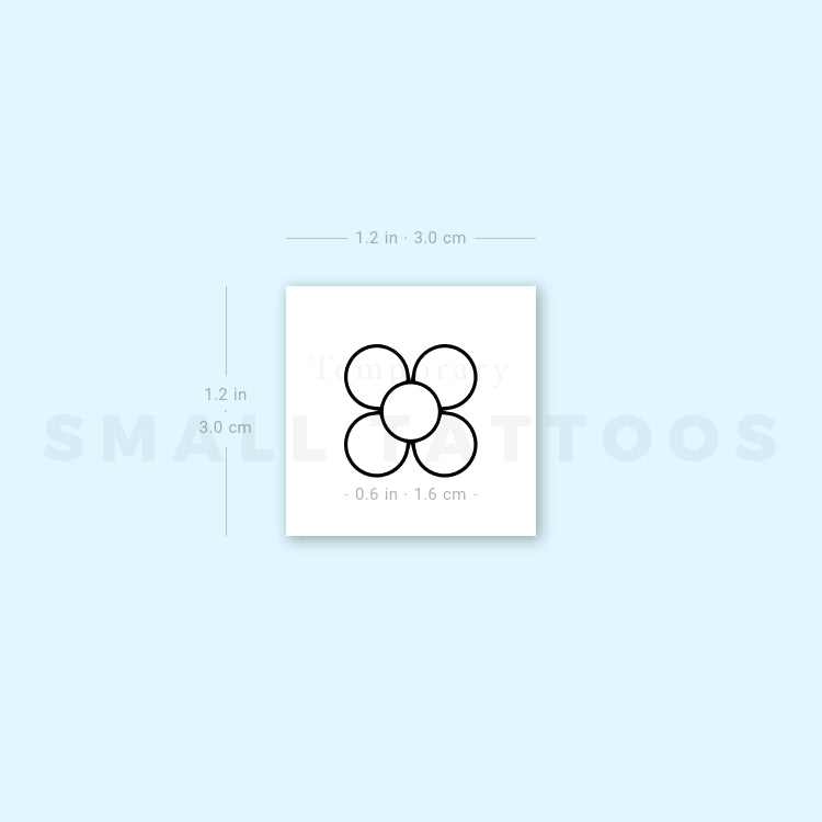 Fine Line Flower Of Barcelona Temporary Tattoo (Set of 3)