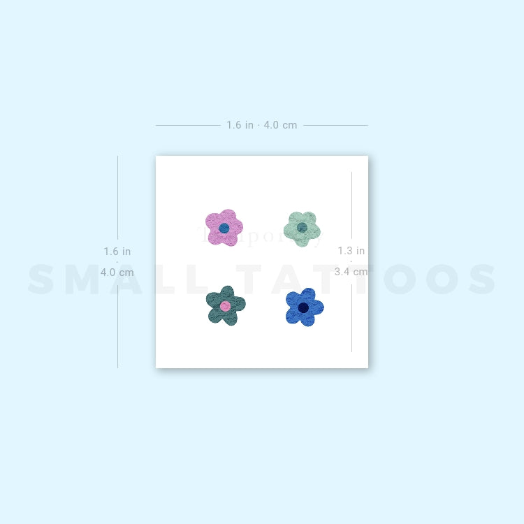 Tatuaje temporal "Tiny Flowers" de Ann Lilya (juego de 3)