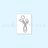 Mother And Daughter Symbol Outline Temporary Tattoo (Set of 3)